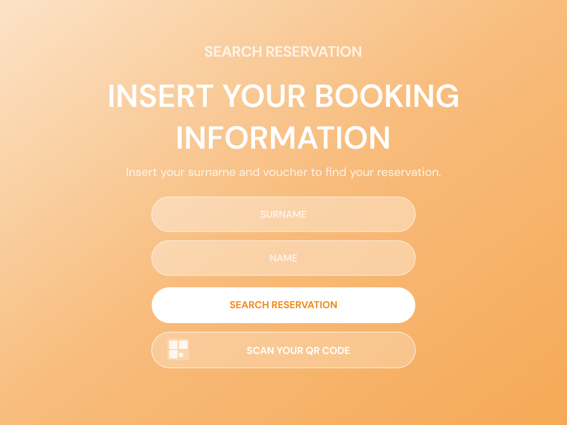 Self-Check-in-Bildschirm von POK