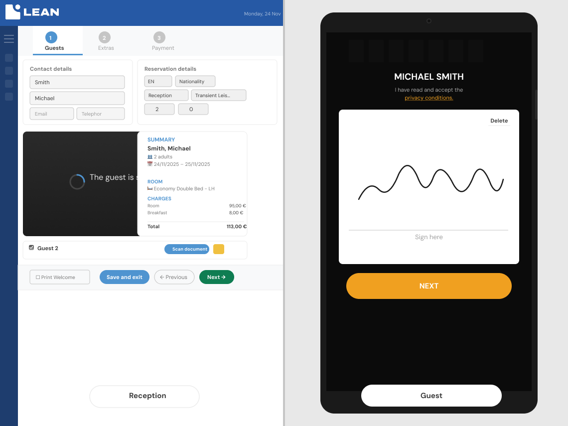 Digital signature and consent in Front Desk App